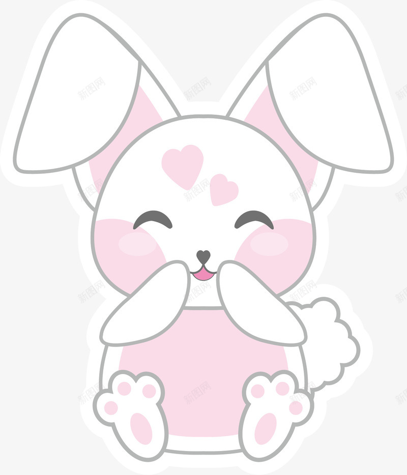 可爱的粉色小兔子矢量图eps免抠素材_88icon https://88icon.com 可爱兔子 小兔子 生物多样性 矢量素材 粉色兔子 矢量图