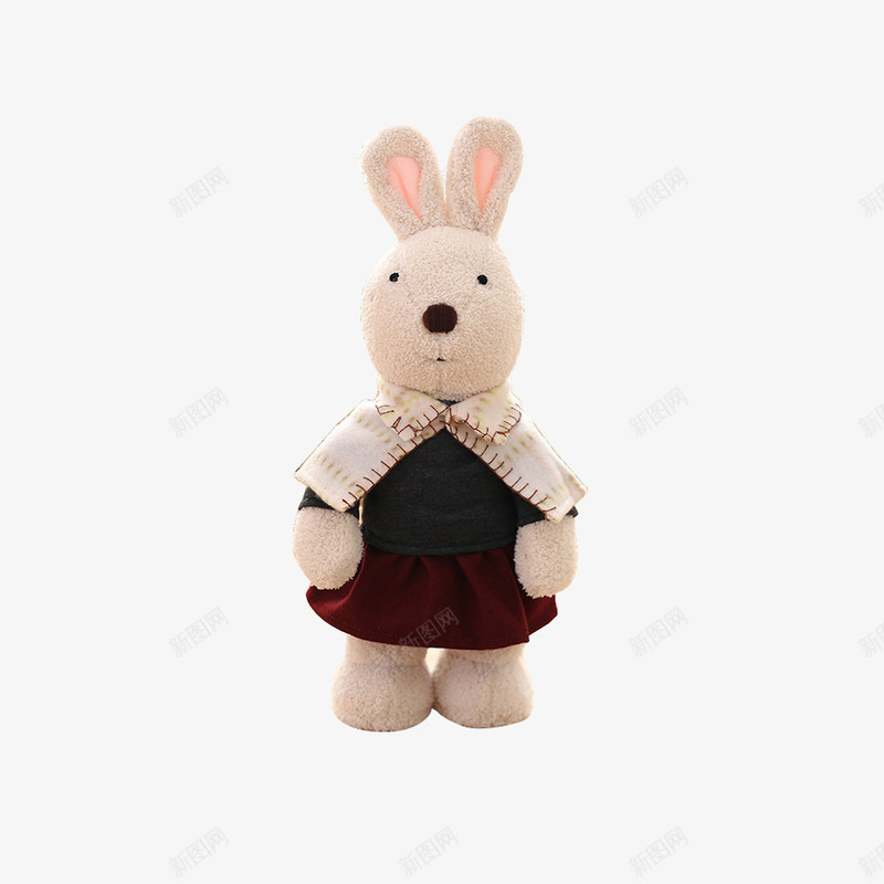 可爱的毛绒兔子png免抠素材_88icon https://88icon.com 兔子 毛绒玩具 衣服