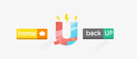 卡通磁铁导航png免抠素材_88icon https://88icon.com 卡通磁铁 导航 首页底部素材