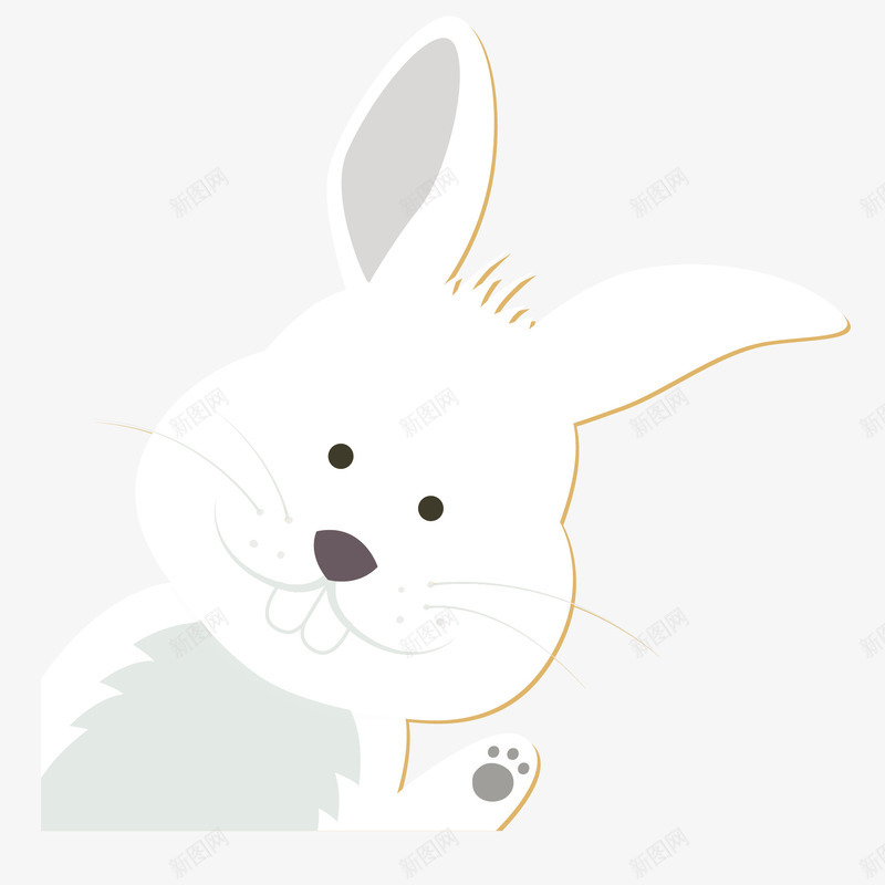 可爱的大白兔矢量图ai免抠素材_88icon https://88icon.com 兔子 卡通 大白兔 矢量图