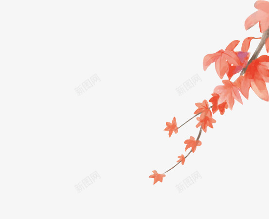红是个手绘扁平风格枫叶png免抠素材_88icon https://88icon.com 扁平 枫叶 风格