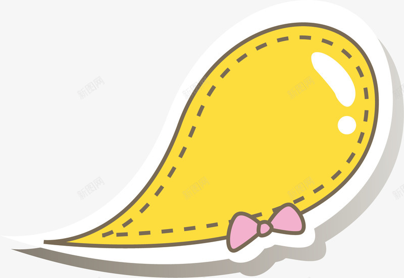 卡通提示框png免抠素材_88icon https://88icon.com 创意 卡通提示框 标点符号 水滴png 矢量简约 立体 虚线 黄色