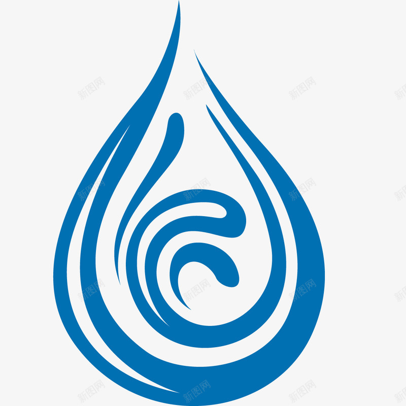 蓝色创意水滴标签png免抠素材_88icon https://88icon.com 卡通手绘 水之源 水标志 水滴 海水 蓝色 装饰图