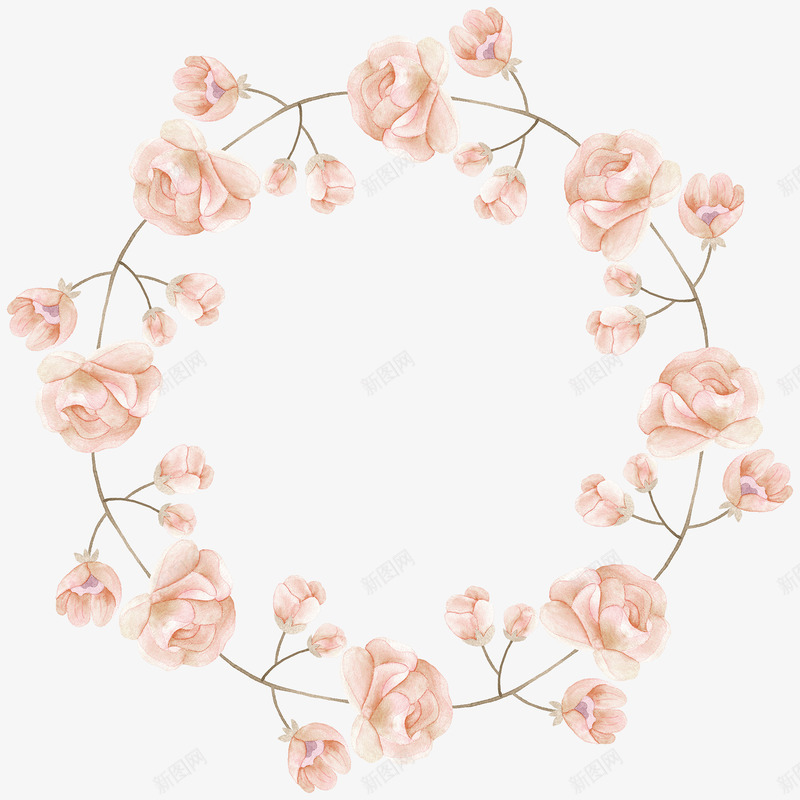 卡通手绘粉色花环png免抠素材_88icon https://88icon.com 创意 动漫动画 卡通手绘 大方 整洁的 温婉 的 简约 舒缓