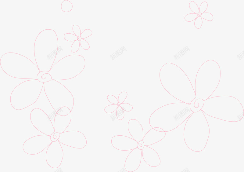 花朵漂浮矢量图ai免抠素材_88icon https://88icon.com AI 卡通 底纹 手绘 粉红 线条 背景 花朵 花纹 矢量图