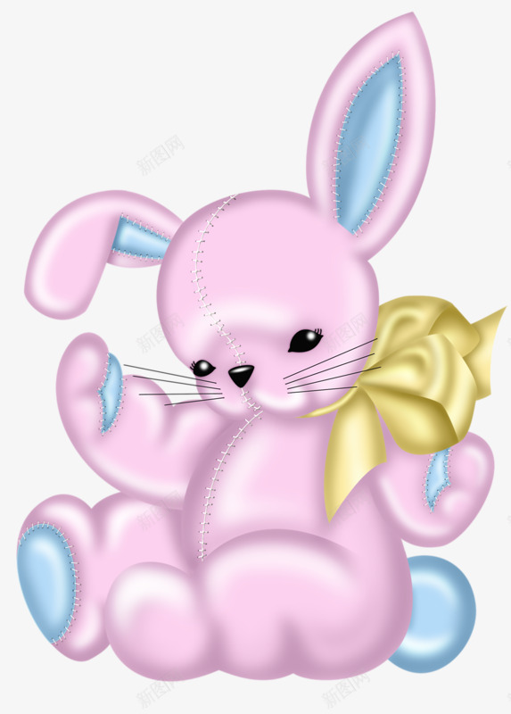 手绘粉红兔png免抠素材_88icon https://88icon.com 兔子 可爱 榕榕兔 粉色