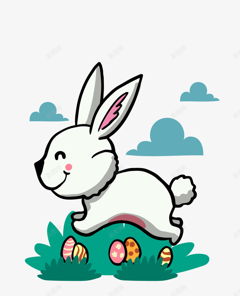奔跑的兔子矢量图ai免抠素材_88icon https://88icon.com png图形 png装饰 兔子 动物 卡通 彩蛋 手绘 装饰 矢量图