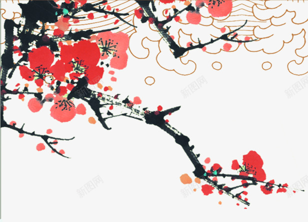 手绘坚韧不拔梅花png免抠素材_88icon https://88icon.com 坚韧不拔 梅花