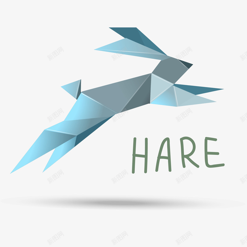野兔折纸插画矢量图ai免抠素材_88icon https://88icon.com 世界动物日 免抠PNG 兔子 动物 奔跑的兔子 野兔折纸矢量插画 矢量图