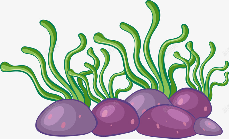 海洋植物绿色海草png免抠素材_88icon https://88icon.com 世界海洋日 海洋植物 海洋生物 海草 海葵图片 紫色石头 绿色海草 茂密海草