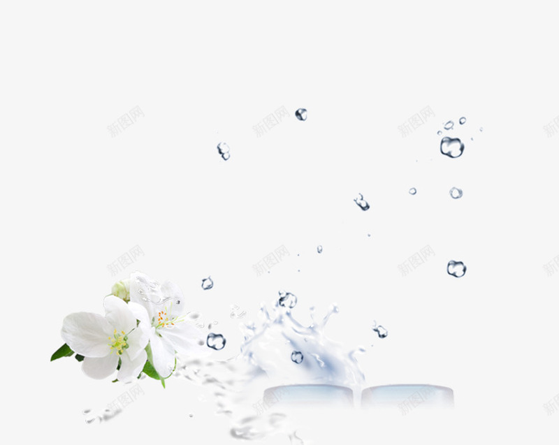 鲜花水珠psd免抠素材_88icon https://88icon.com 水滴 水珠 鲜花