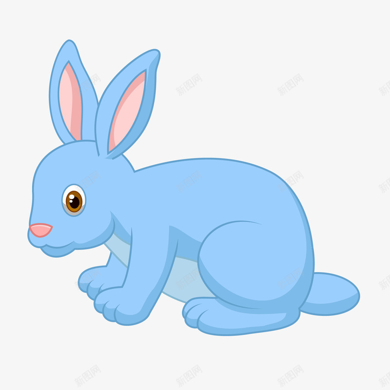 卡通蓝色的小兔子动物矢量图ai免抠素材_88icon https://88icon.com 动物设计 卡通 小兔子 手绘动物园 蓝色 矢量图