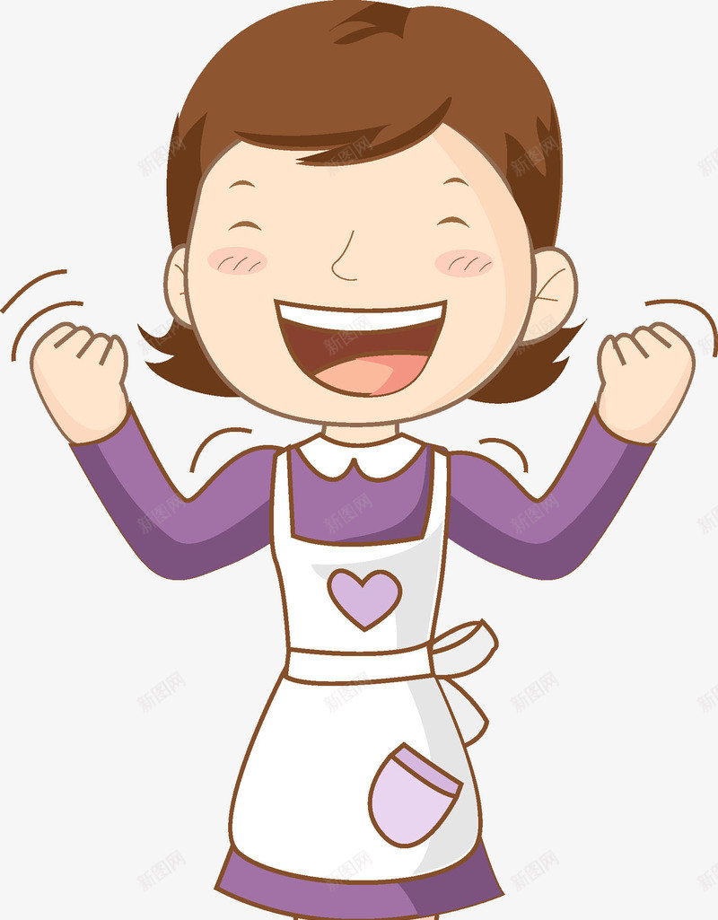 做加油姿势的女人图png免抠素材_88icon https://88icon.com 加油图 加油手势 卡通 围裙 女人 紫色的 胜利的 高兴地
