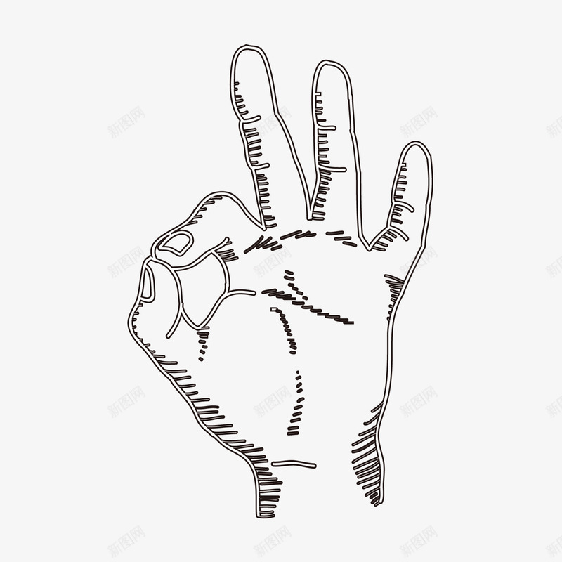 手势手绘手势OK手势png免抠素材_88icon https://88icon.com OK手势 手势 手绘手势