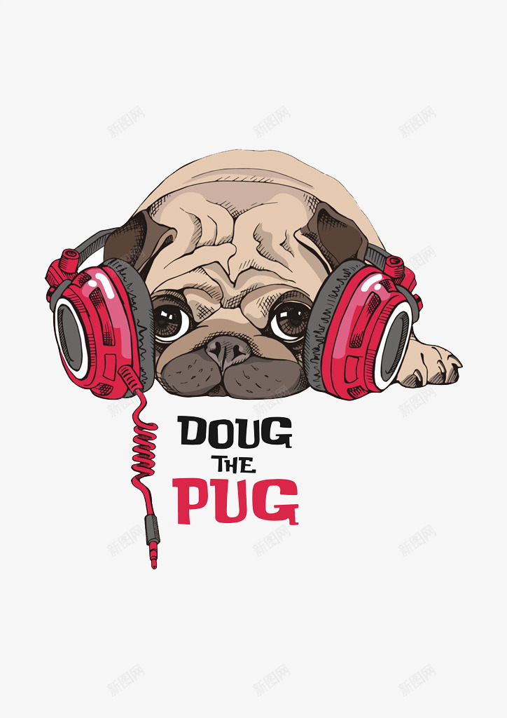 听音乐的狗png免抠素材_88icon https://88icon.com 卡通 可爱 沙皮狗 耳机