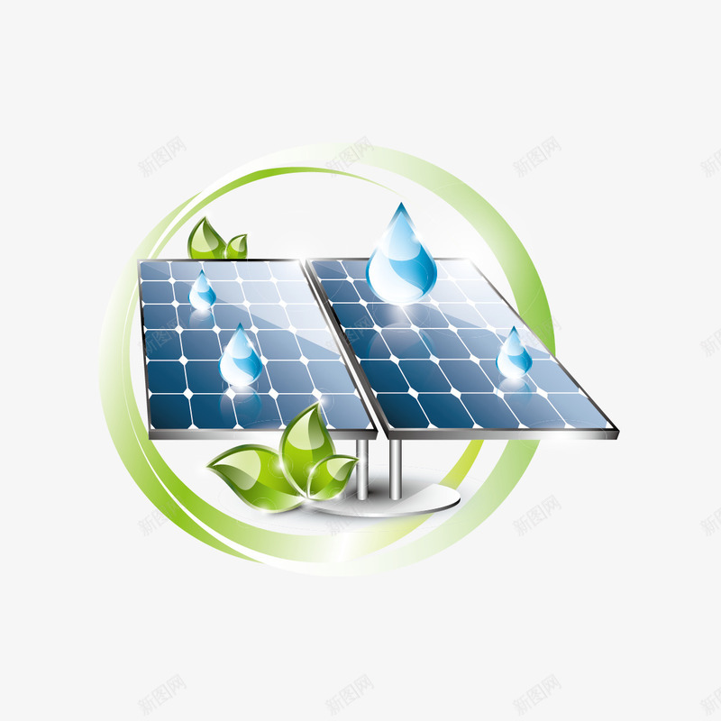 太阳能和水滴png免抠素材_88icon https://88icon.com 太阳能 水滴 节能环保