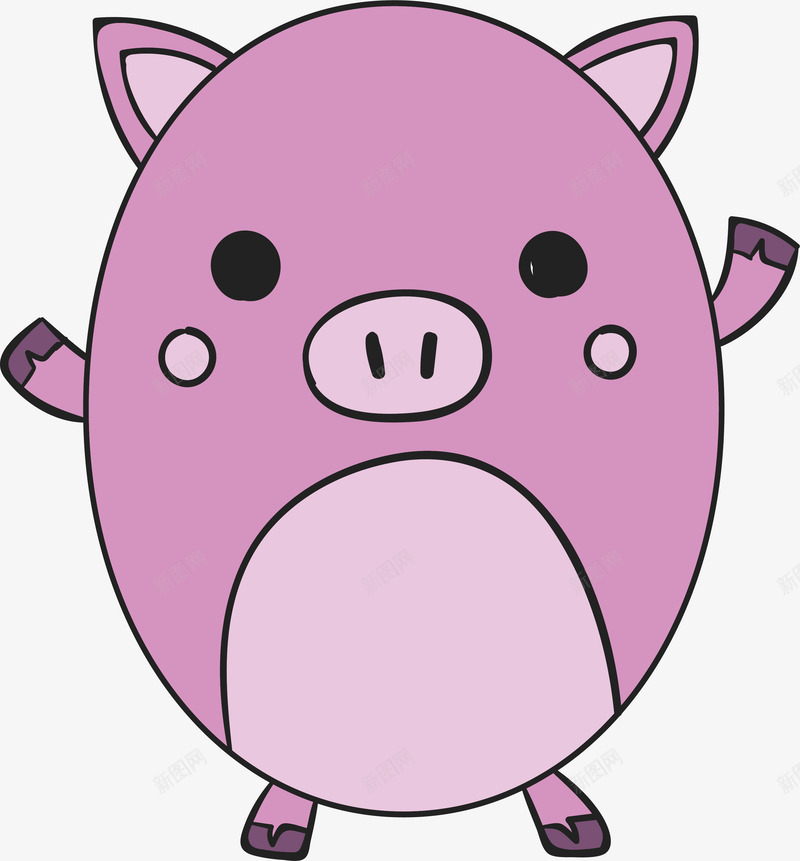 粉红色可爱小猪矢量图eps免抠素材_88icon https://88icon.com 卡通小猪 手绘小猪 矢量png 粉红色 粉色小猪 胖胖小猪 矢量图