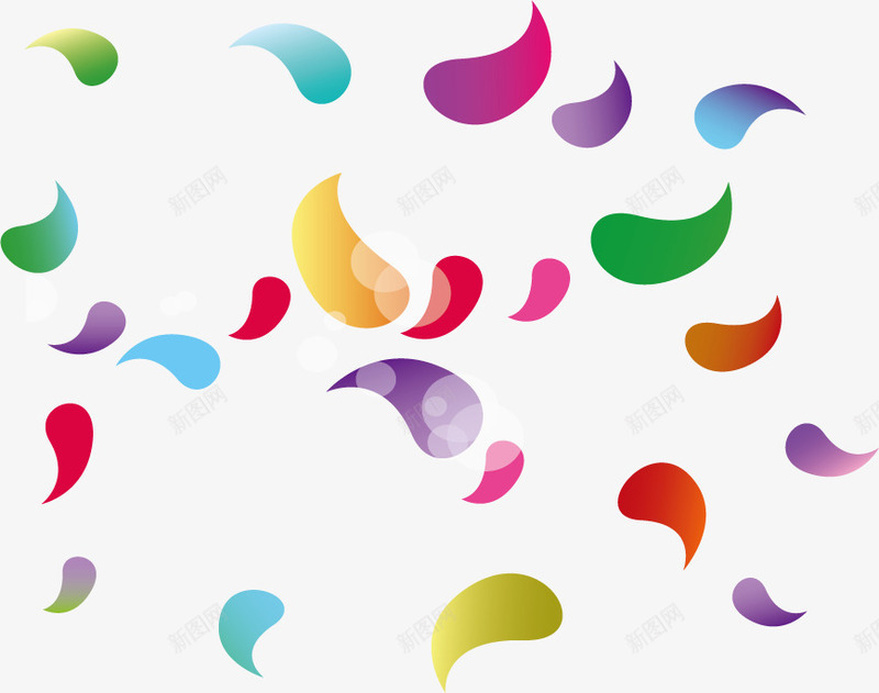 卡通多彩水滴png免抠素材_88icon https://88icon.com 光晕 免抠PNG 卡通 多彩 水滴 渐变 简约