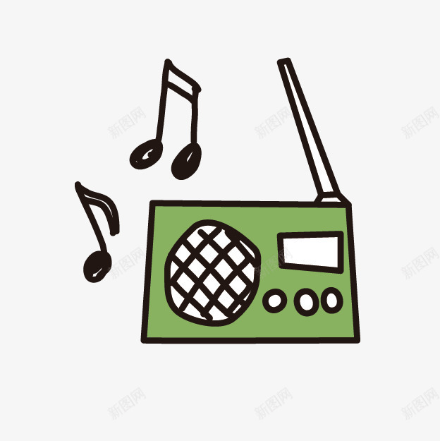 绿色卡通收音机png免抠素材_88icon https://88icon.com 卡通收音机 听歌 复古收音机 绿色收音机 音乐