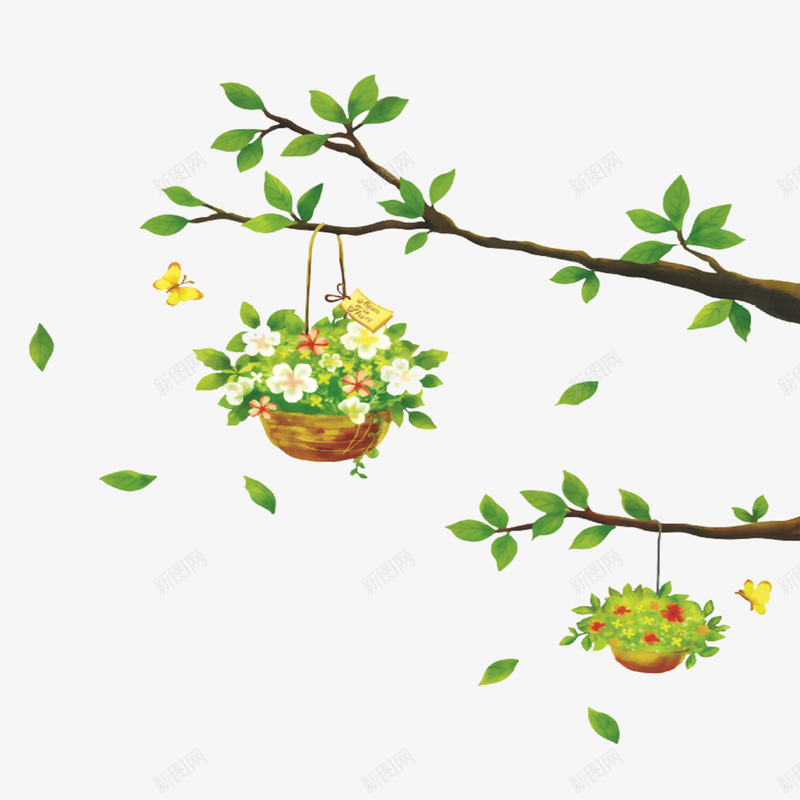 卡通可爱简约树枝png免抠素材_88icon https://88icon.com 大方 树支 树枝 简约 黄色