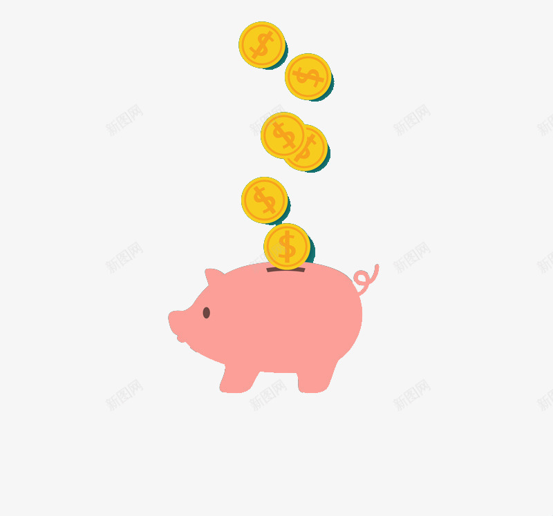 粉红猪猪存钱罐png免抠素材_88icon https://88icon.com 卡通 存钱罐 粉红猪 金币