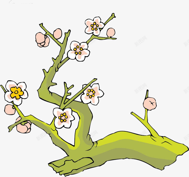 手绘粉色花朵植物梅花png免抠素材_88icon https://88icon.com 梅花 植物 粉色 花朵