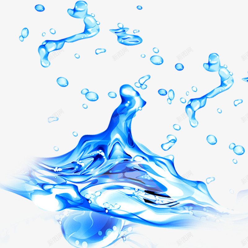 蓝色水滴水花png免抠素材_88icon https://88icon.com 水滴 水珠 水花 蓝色水滴水花PNG