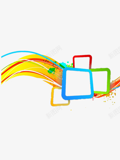 漂浮彩带边框png免抠素材_88icon https://88icon.com 彩色 白色 线条