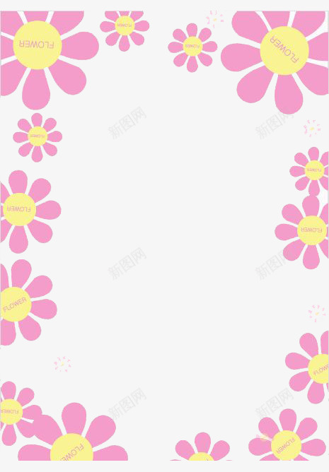 粉红小花书信边框png免抠素材_88icon https://88icon.com 书信边框 书写专用 信框 信纸 写信框 小花 简约