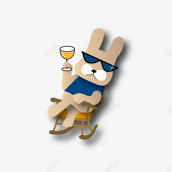 卡通兔子png免抠素材_88icon https://88icon.com 卡通兔子 卡通动物 卡通居家兔子 卡通插画 悠闲兔子