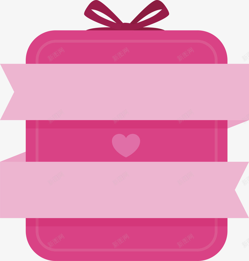 粉红彩带装饰标题框png免抠素材_88icon https://88icon.com 彩带标题框 矢量png 礼盒标签 粉红色 粉色彩带 粉色爱心