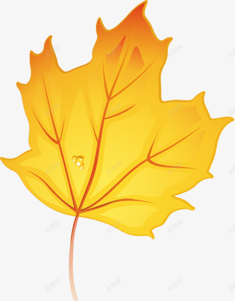 卡通黄色渐变枫叶png免抠素材_88icon https://88icon.com 卡通 枫叶 渐变 黄色