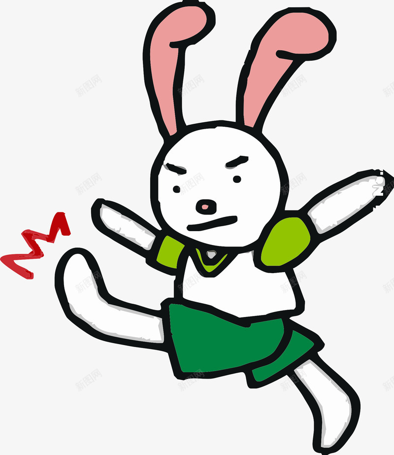 抬脚的兔子png免抠素材_88icon https://88icon.com 兔子 坐着抬起一只爪子的 垫脚 手 手脚 耳朵 脚