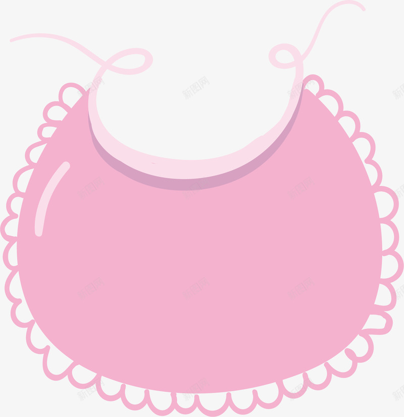 粉红色的肚兜矢量图ai免抠素材_88icon https://88icon.com 丝带 布制品 幼儿 服饰 粉红色 肚兜 矢量图