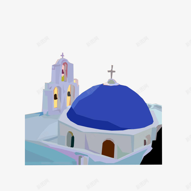 手绘地中海风景png免抠素材_88icon https://88icon.com 地中海 地中海风景 手绘 旅游景点 旅游风光 景点 风光 风景