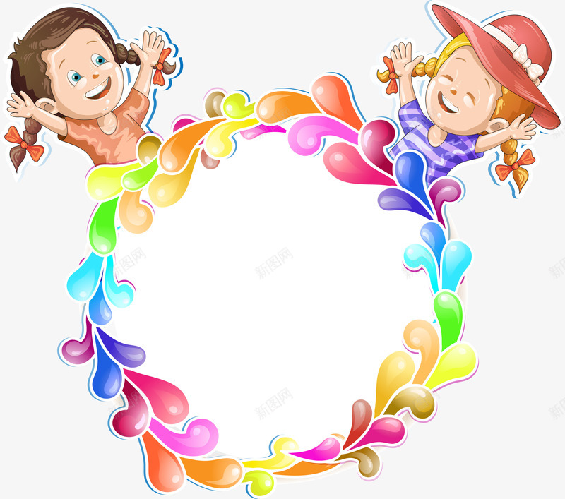 手绘彩色水滴状圆环png免抠素材_88icon https://88icon.com 儿童 免抠PNG 卡通 彩色圆环 手绘 水滴状圆环