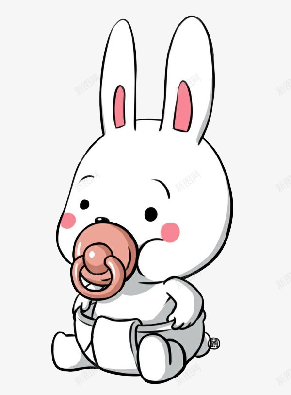 兔子婴儿坐png免抠素材_88icon https://88icon.com 兔子 卡通 奶嘴 婴儿坐