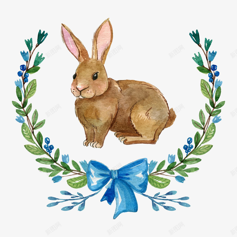 可爱水彩兔子png免抠素材_88icon https://88icon.com 卡通手绘 可爱兔子 彩绘兔子 水彩兔子