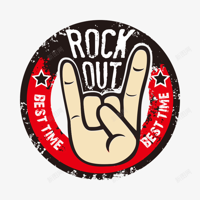 ROCKOUT手标志png免抠素材_88icon https://88icon.com OUT ROCK 五角星 手 手势 手标志