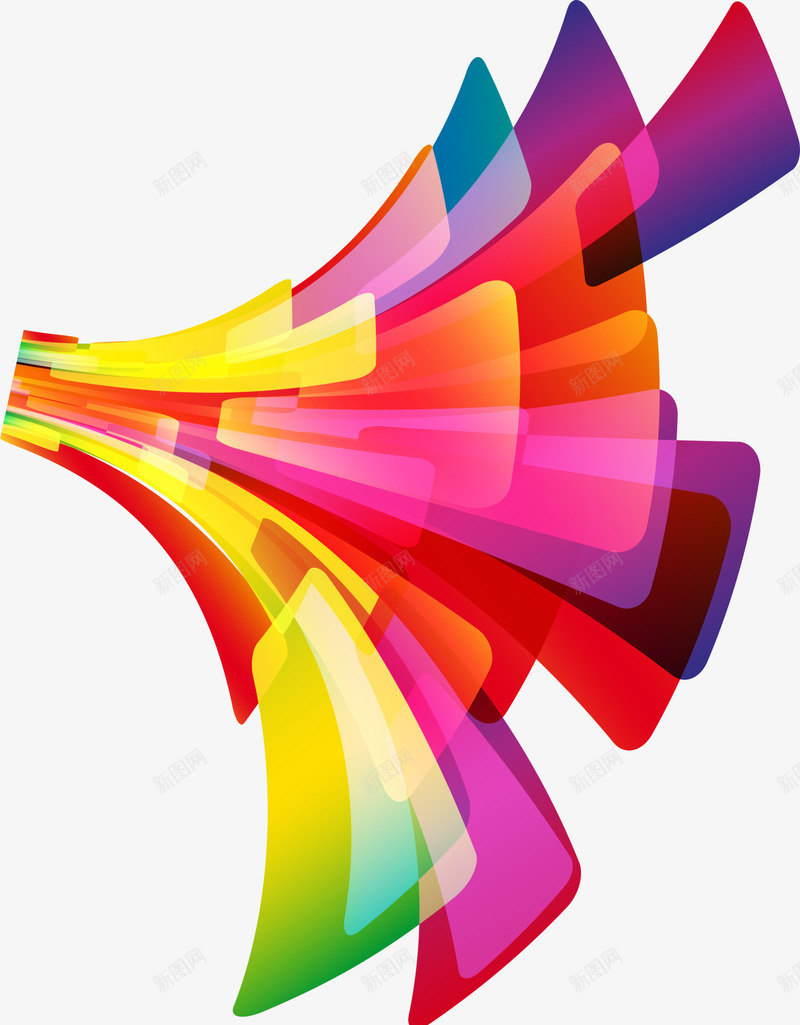 飞行多彩条幅png免抠素材_88icon https://88icon.com 叠加条幅 四散条幅 多彩条幅 水彩 科技感 飞行条幅
