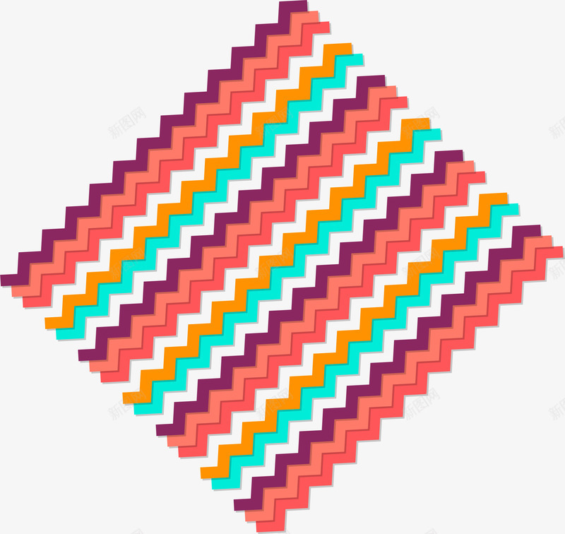 彩色波浪锯齿条纹png免抠素材_88icon https://88icon.com 彩色条纹 条纹 条纹花纹 波浪条纹 矢量png 锯齿条纹