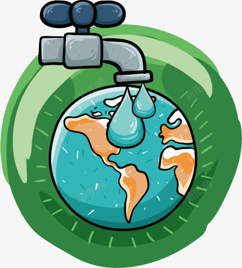 地球水资源png免抠素材_88icon https://88icon.com 地球 水滴 水资源 环保 生态