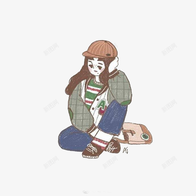 炫酷卡通女孩png免抠素材_88icon https://88icon.com 卡通 女孩 帽子 手绘 时尚 时装 棒球服 流行 清新