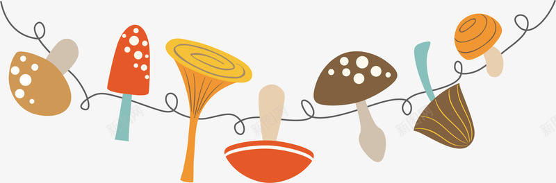 彩色蘑菇矢量图ai免抠素材_88icon https://88icon.com 可爱 彩色 手绘 斑点 树枝 植物 蘑菇 矢量图