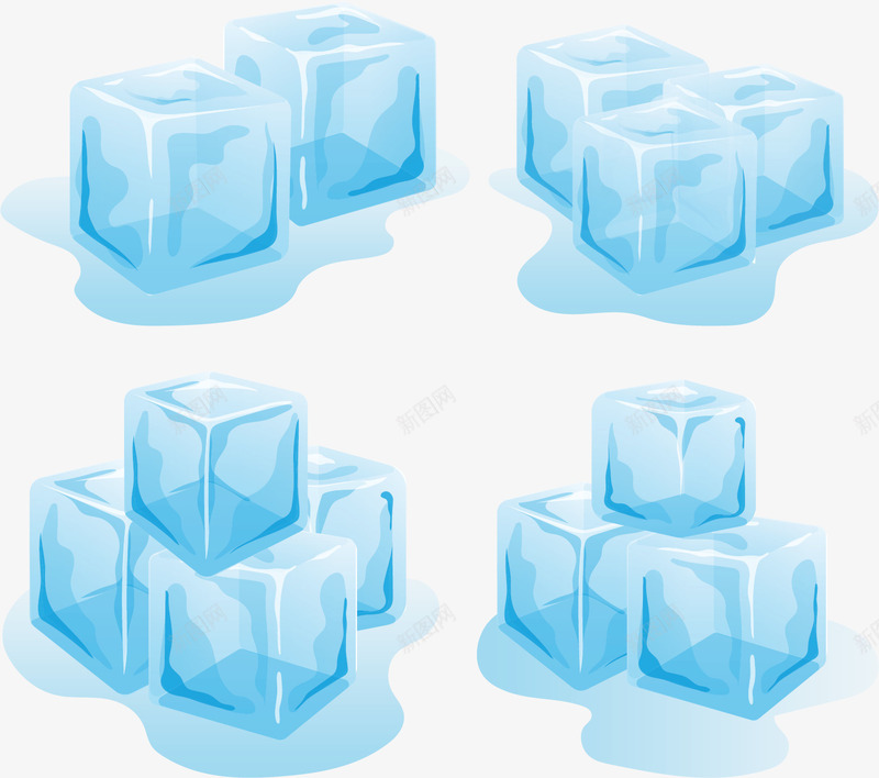 融化的夏季蓝色冰块矢量图ai免抠素材_88icon https://88icon.com 冰块 夏季 夏季冰块 矢量png 蓝色冰块 融化冰块 矢量图