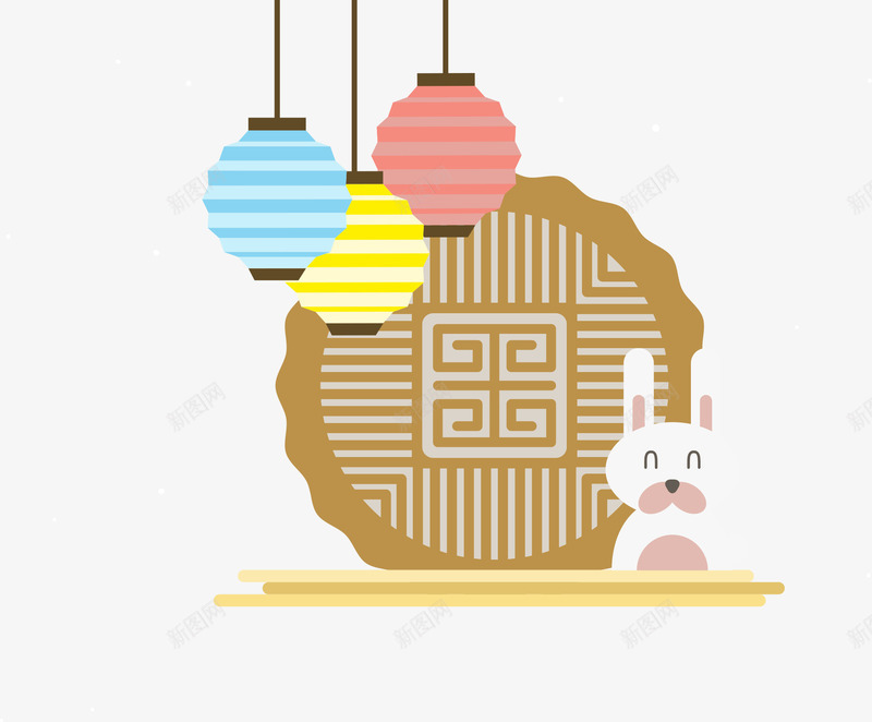 灯笼与兔子png免抠素材_88icon https://88icon.com 兔子 卡通 灯笼 灯笼图片