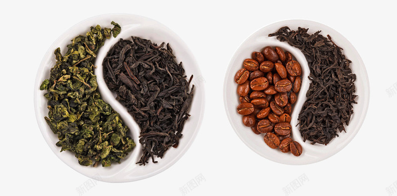 安化黑茶与咖啡豆png免抠素材_88icon https://88icon.com 咖啡豆 安化黑茶 茶叶 黑茶