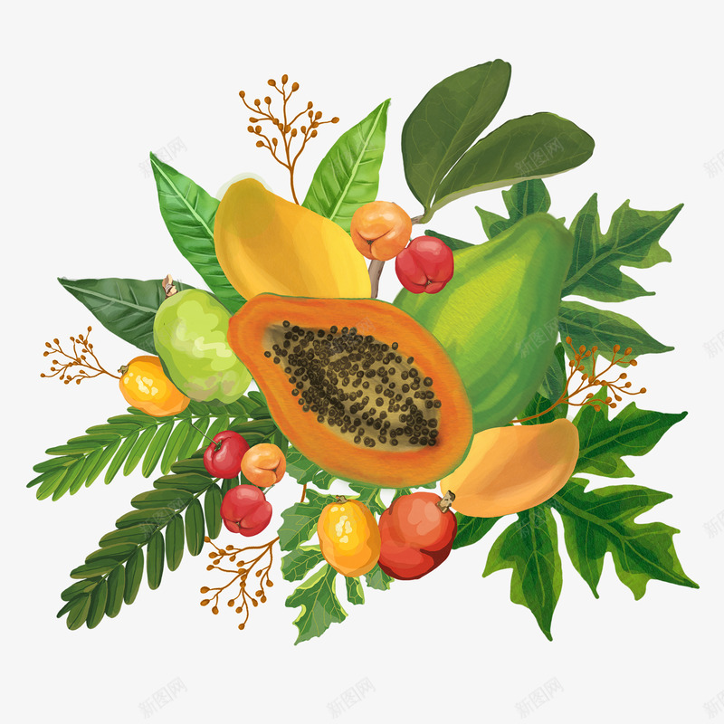 秋季瓜果png免抠素材_88icon https://88icon.com 彩绘 手绘 果子 果实 植物 水彩画 水果 秋天 秋季
