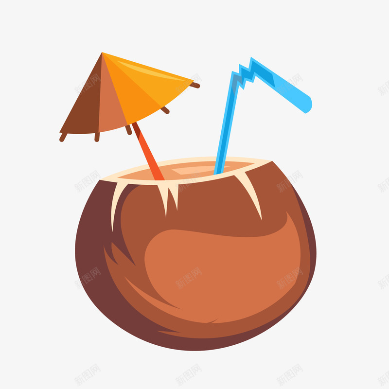 夏季椰子汁装饰png免抠素材_88icon https://88icon.com 卡通椰子 夏季饮品 椰子汁 椰子汁广告 背景装饰 饮料