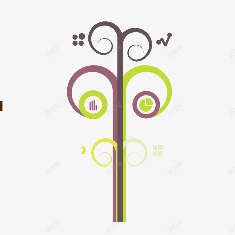 曲线树状分支数据图png免抠素材_88icon https://88icon.com 分支 分支树状 数据图 曲线 树状